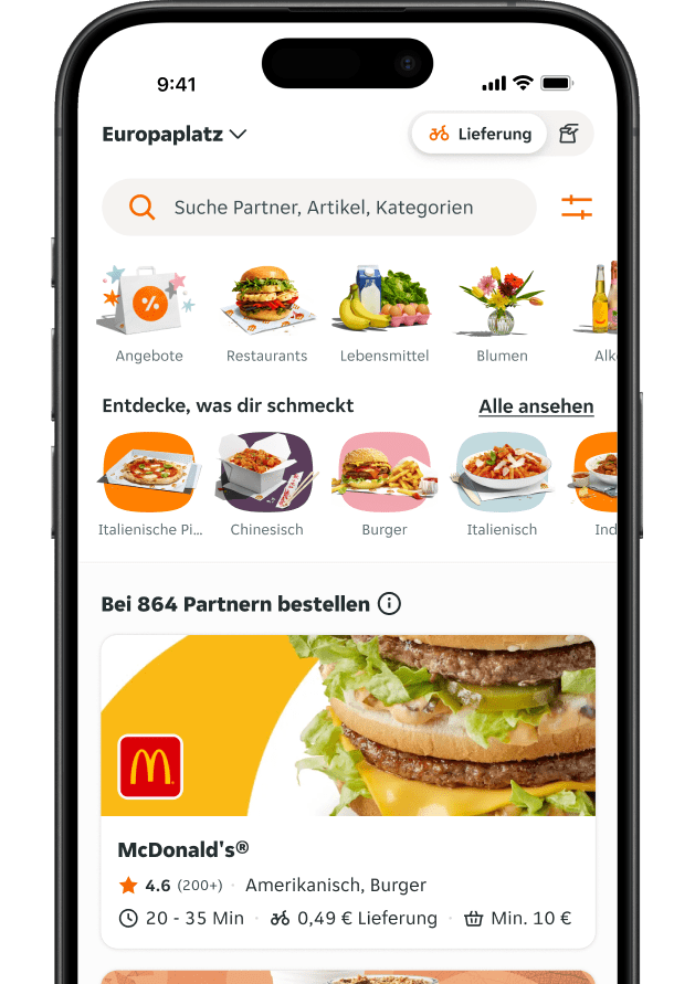 Lieferando App Mockup